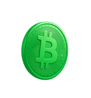 Floating card showing crypto market analytics data visualization